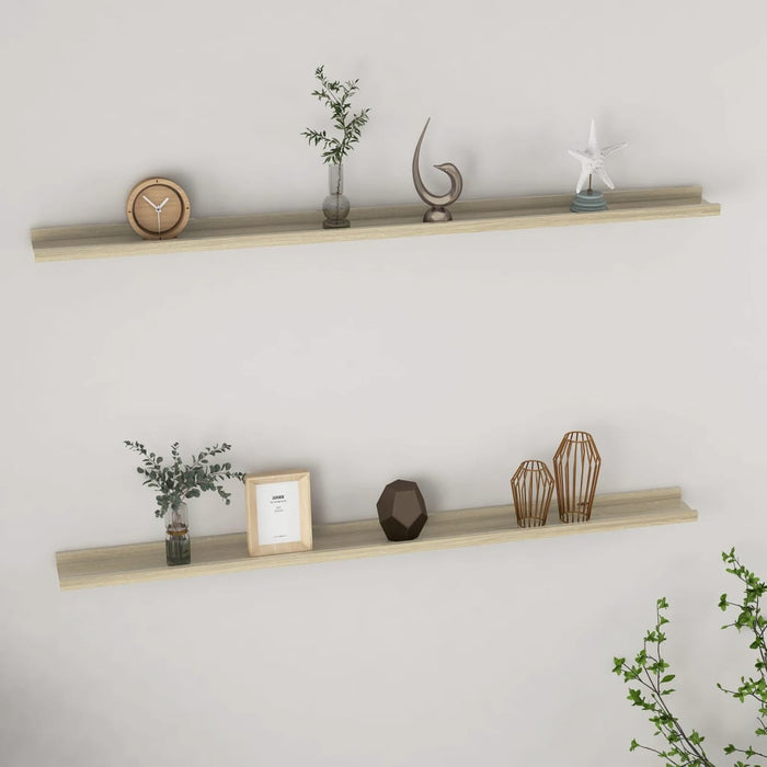 vidaXL Wall Shelves 2 pcs Sonoma Oak 115x9x3 cm