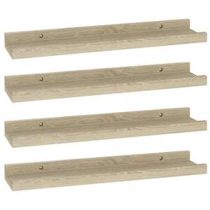 vidaXL Wall Shelves 4 pcs Sonoma Oak 40x9x3 cm