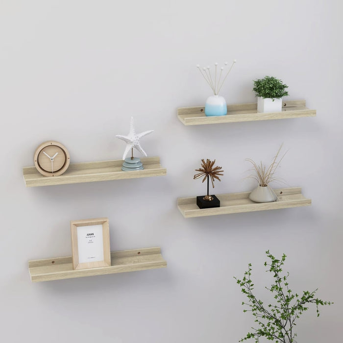 vidaXL Wall Shelves 4 pcs Sonoma Oak 40x9x3 cm