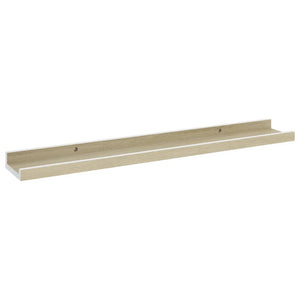 vidaXL Wall Shelves 2 pcs White and Sonoma Oak 60x9x3 cm