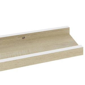 vidaXL Wall Shelves 2 pcs White and Sonoma Oak 60x9x3 cm