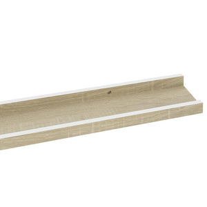 vidaXL Wall Shelves 4 pcs White and Sonoma Oak 100x9x3 cm