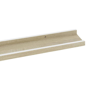 vidaXL Wall Shelves 4 pcs White and Sonoma Oak 115x9x3 cm