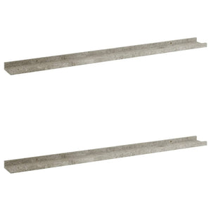 vidaXL Wall Shelves 2 pcs Concrete Grey 100x9x3 cm