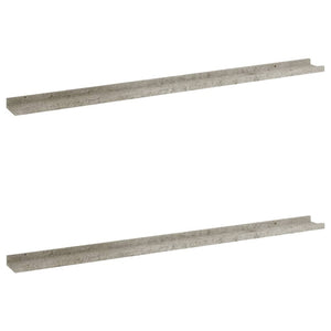 vidaXL Wall Shelves 2 pcs Concrete Grey 115x9x3 cm