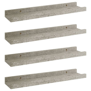 vidaXL Wall Shelves 4 pcs Concrete Grey 40x9x3 cm