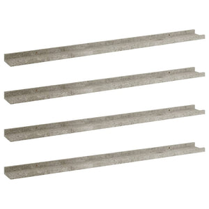 vidaXL Wall Shelves 4 pcs Concrete Grey 100x9x3 cm