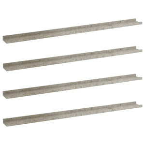 vidaXL Wall Shelves 4 pcs Concrete Grey 115x9x3 cm