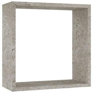 vidaXL Wall Cube Shelves 3 pcs Concrete Grey