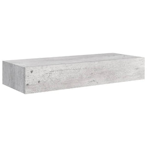 vidaXL Wall-mounted Drawer Shelf Concrete Grey 60x23.5x10cm MDF