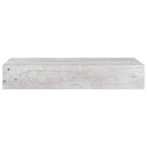 vidaXL Wall-mounted Drawer Shelf Concrete Grey 60x23.5x10cm MDF