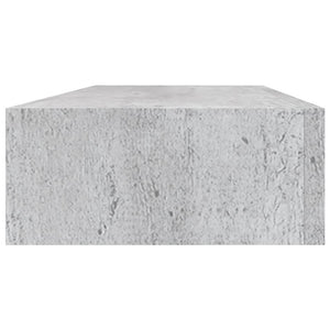 vidaXL Wall-mounted Drawer Shelf Concrete Grey 60x23.5x10cm MDF