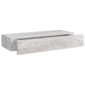 vidaXL Wall Drawer Shelves 2 pcs Concrete Grey 60x23.5x10cm MDF