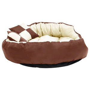 vidaXL Reversible & Washable Dog Cushion Brown and Cream 110x80x23 cm