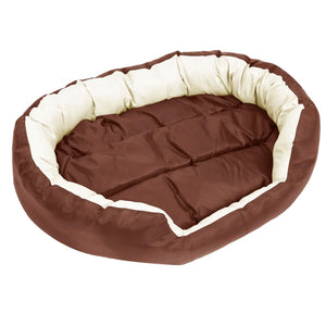 vidaXL Reversible & Washable Dog Cushion Brown and Cream 110x80x23 cm