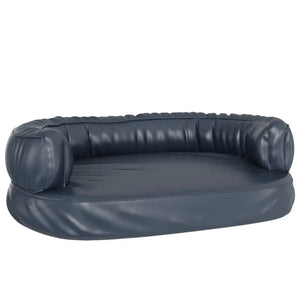 vidaXL Ergonomic Foam Dog Bed Dark Blue 75x53 cm Faux Leather