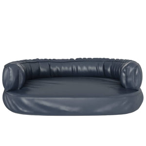 vidaXL Ergonomic Foam Dog Bed Dark Blue 75x53 cm Faux Leather