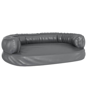 vidaXL Ergonomic Foam Dog Bed Grey 75x53 cm Faux Leather