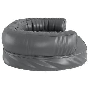 vidaXL Ergonomic Foam Dog Bed Grey 75x53 cm Faux Leather