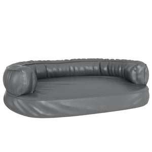 vidaXL Ergonomic Foam Dog Bed Grey 88x65 cm Faux Leather