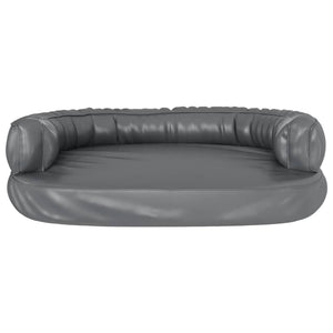 vidaXL Ergonomic Foam Dog Bed Grey 88x65 cm Faux Leather