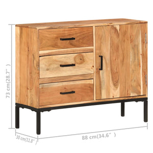 vidaXL Sideboard 88x30x73 cm Solid Acacia Wood