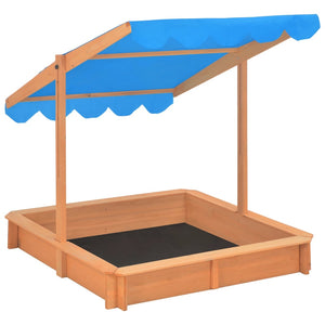 vidaXL Sandbox with Adjustable Roof Firwood 115x115x115 cm