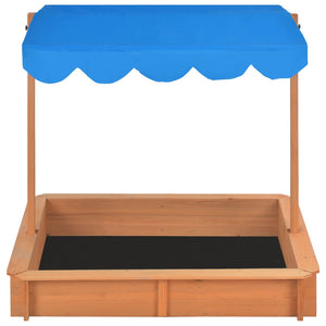 vidaXL Sandbox with Adjustable Roof Firwood 115x115x115 cm