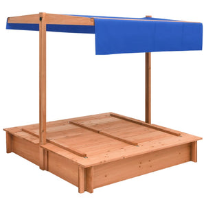 vidaXL Sandbox with Roof Firwood 112x112x112 cm