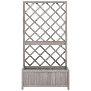 vidaXL Garden Trellis Planter Grey 70x30x135 cm Solid Firwood