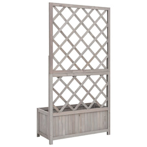 vidaXL Garden Trellis Planter Grey 70x30x135 cm Solid Firwood