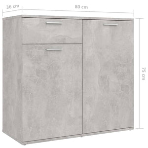 vidaXL Sideboard Concrete Grey 160x36x75 cm Engineered Wood