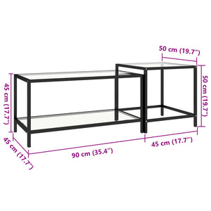 vidaXL Tea Tables 2 pcs Tempered Glass Transparent