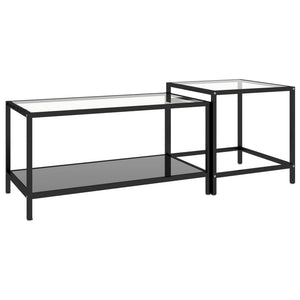 vidaXL Tea Tables 2 pcs Tempered Glass Black