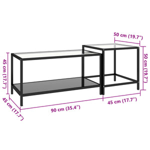 vidaXL Tea Tables 2 pcs Tempered Glass Black