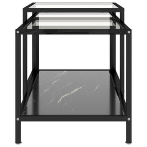 vidaXL Tea Tables 2 pcs Tempered Glass Black