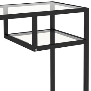 vidaXL Computer Desk Transparent 100x36x74 cm Glass