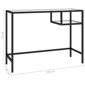 vidaXL Computer Desk Transparent 100x36x74 cm Glass