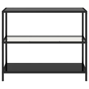 vidaXL Shelf Transparent and Black 100x36x90 cm Tempered Glass