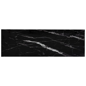 vidaXL Shelf Transparent and Black Marble 100x36x90 cm Tempered Glass