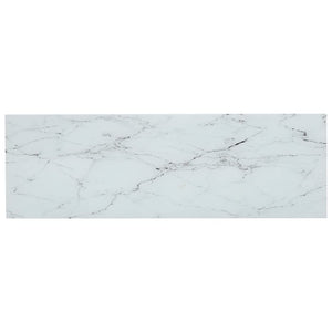 vidaXL Shelf Transparent and White Marble 100x36x90 cm Tempered Glass