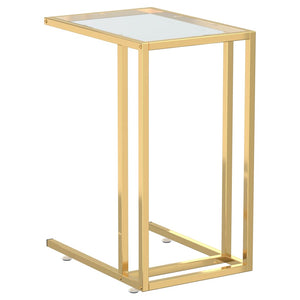 vidaXL Computer Side Table Transparent 50x35x65 cm Tempered Glass