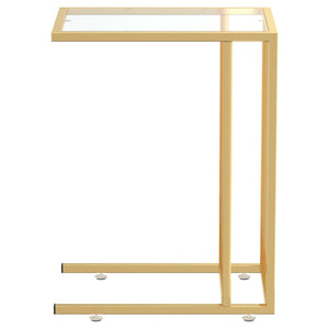 vidaXL Computer Side Table Transparent 50x35x65 cm Tempered Glass