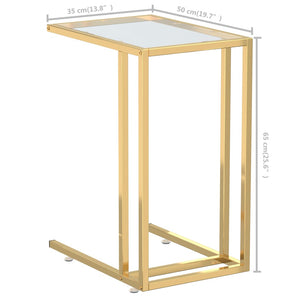 vidaXL Computer Side Table Transparent 50x35x65 cm Tempered Glass