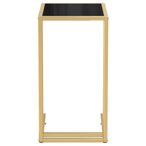 vidaXL Computer Side Table Black 50x35x65 cm Tempered Glass