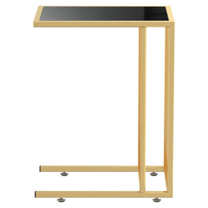 vidaXL Computer Side Table Black 50x35x65 cm Tempered Glass