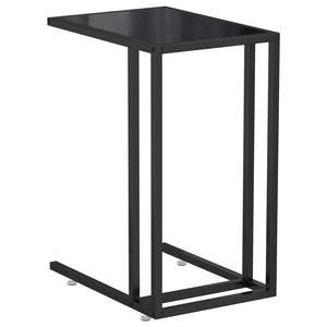 vidaXL Computer Side Table Black 50x35x65 cm Tempered Glass