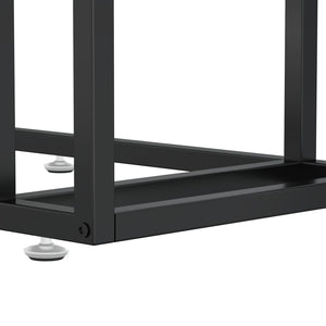 vidaXL Computer Side Table Black 50x35x65 cm Tempered Glass