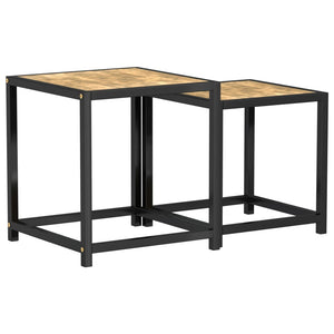 vidaXL Tea Tables 2 pcs MDF Black and Yellow