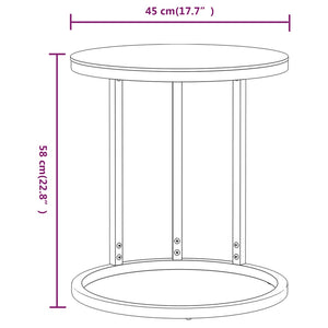 vidaXL Side Table Gold and Transparent 45 cm Tempered Glass